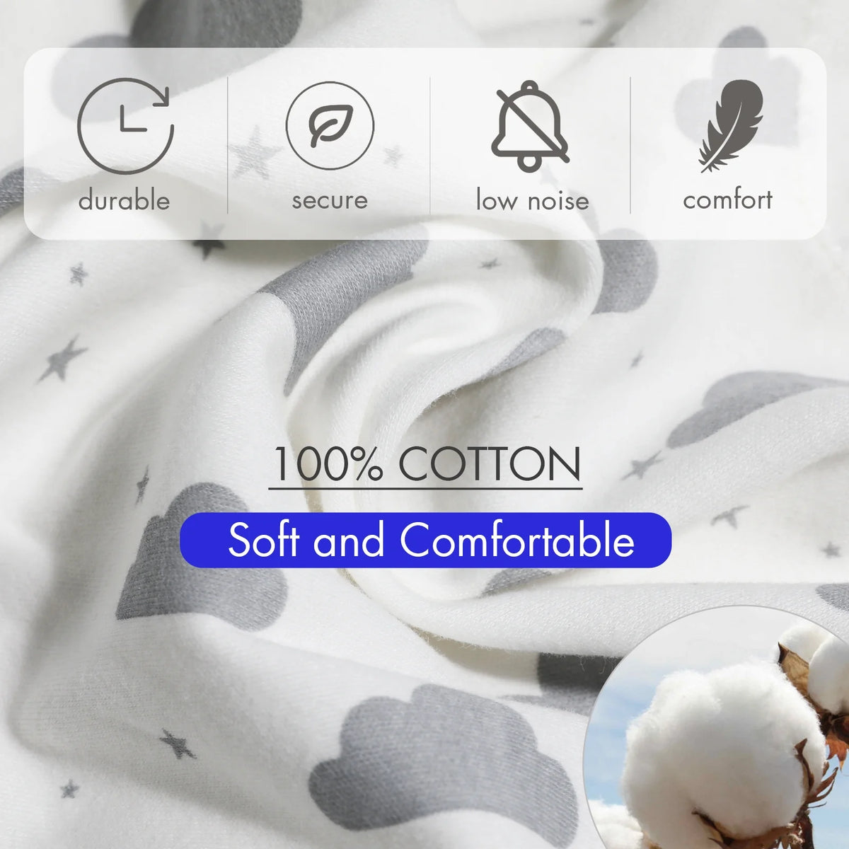 Organic Cotton Swaddle Blankets 4-Pack N416