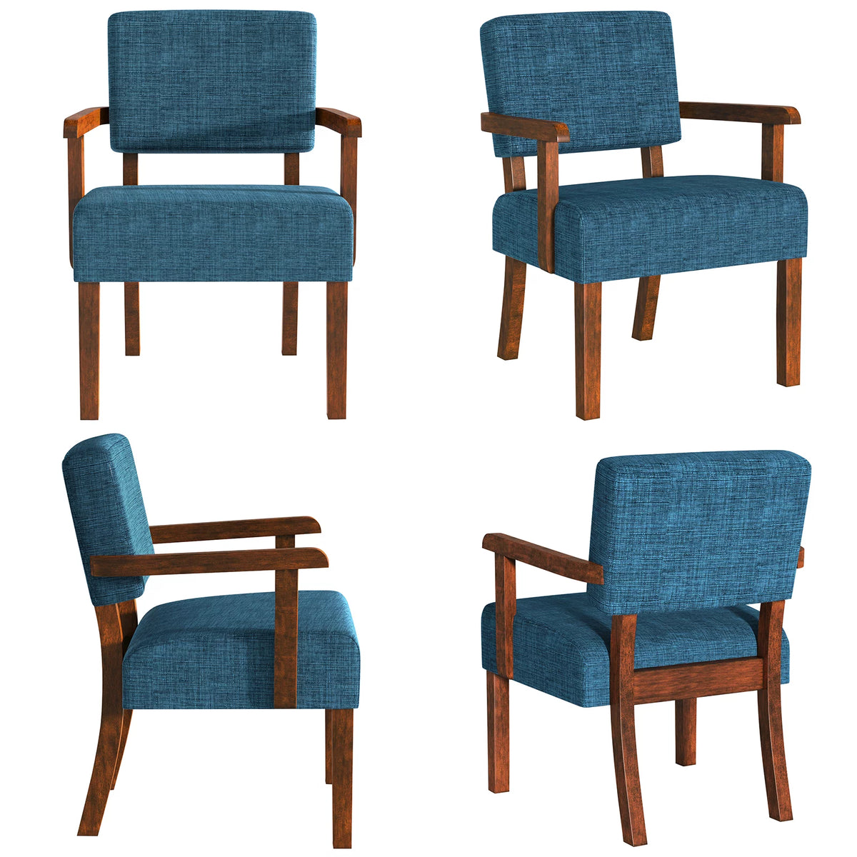 Set of 2 Blue Upholstered Accent Armchairs X57788