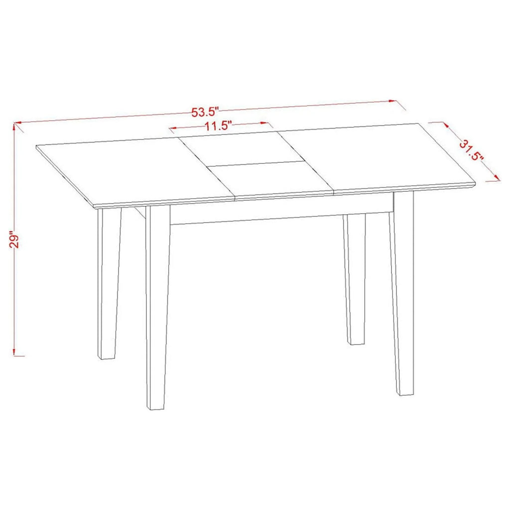 5-Piece Wood Dinette Set with 4 Chairs and Butterfly Leaf Table V445182