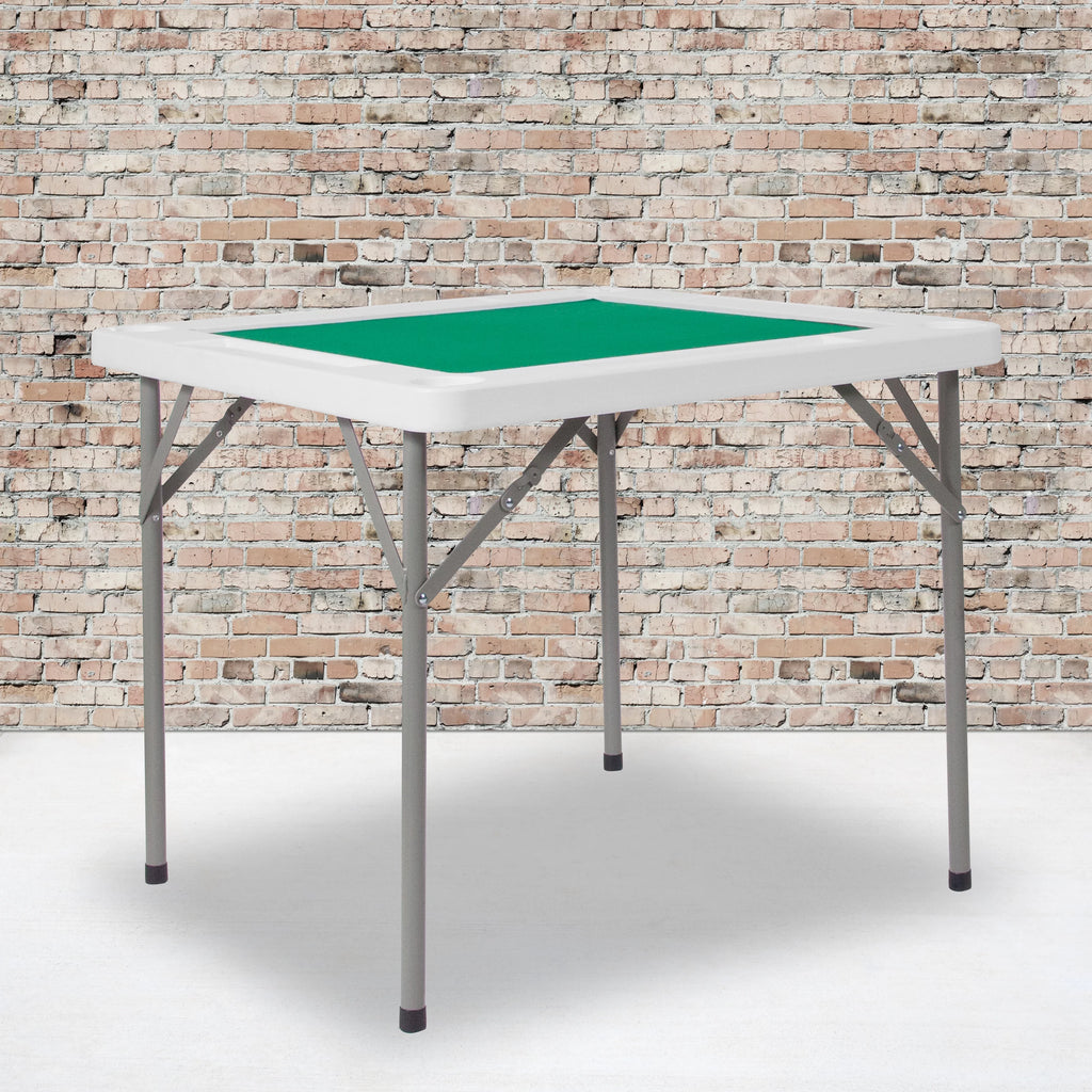 Square 4-Player Folding Card Game Table with Green Felt and Cup Holders A97092
