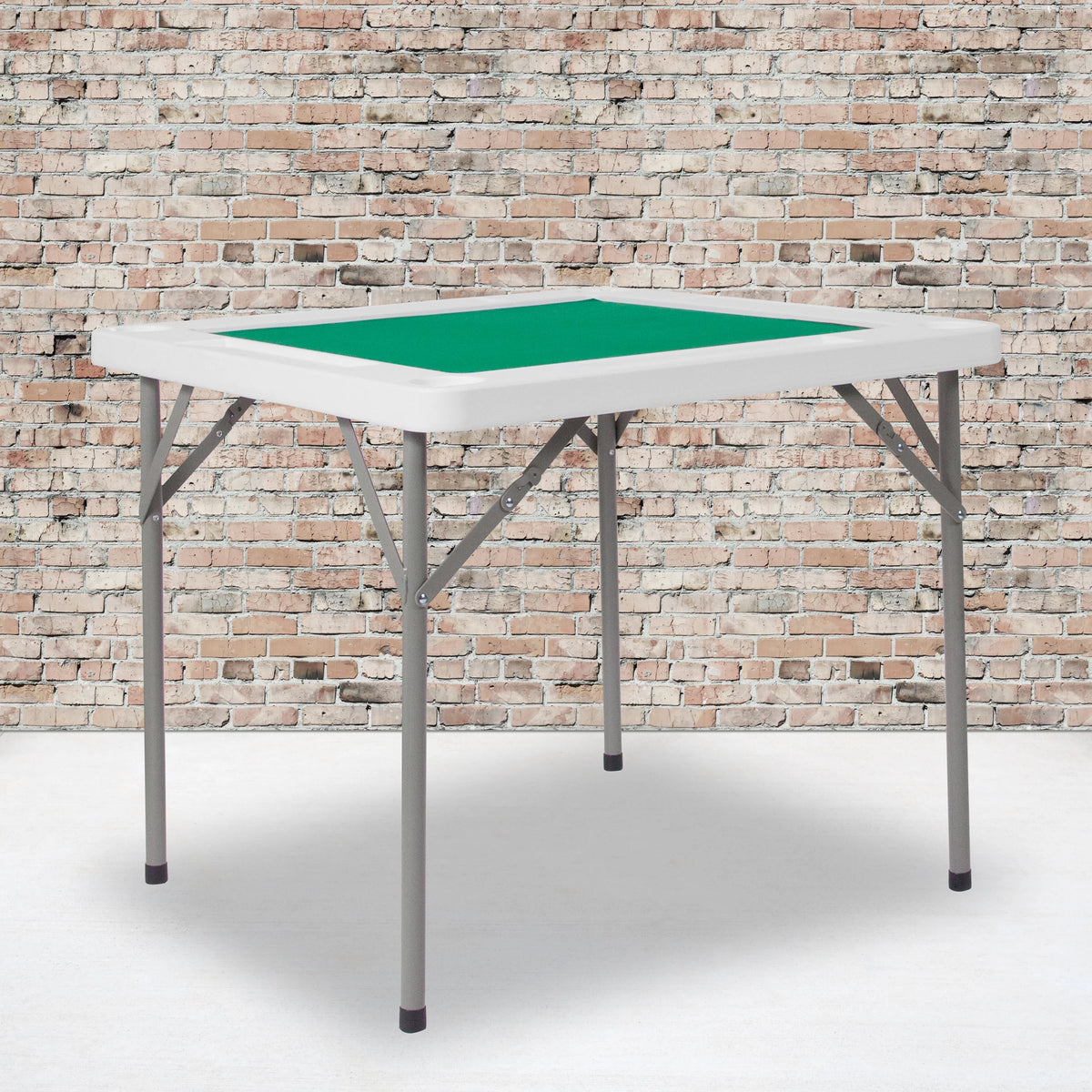 Square 4-Player Folding Card Game Table with Green Felt and Cup Holders A97092