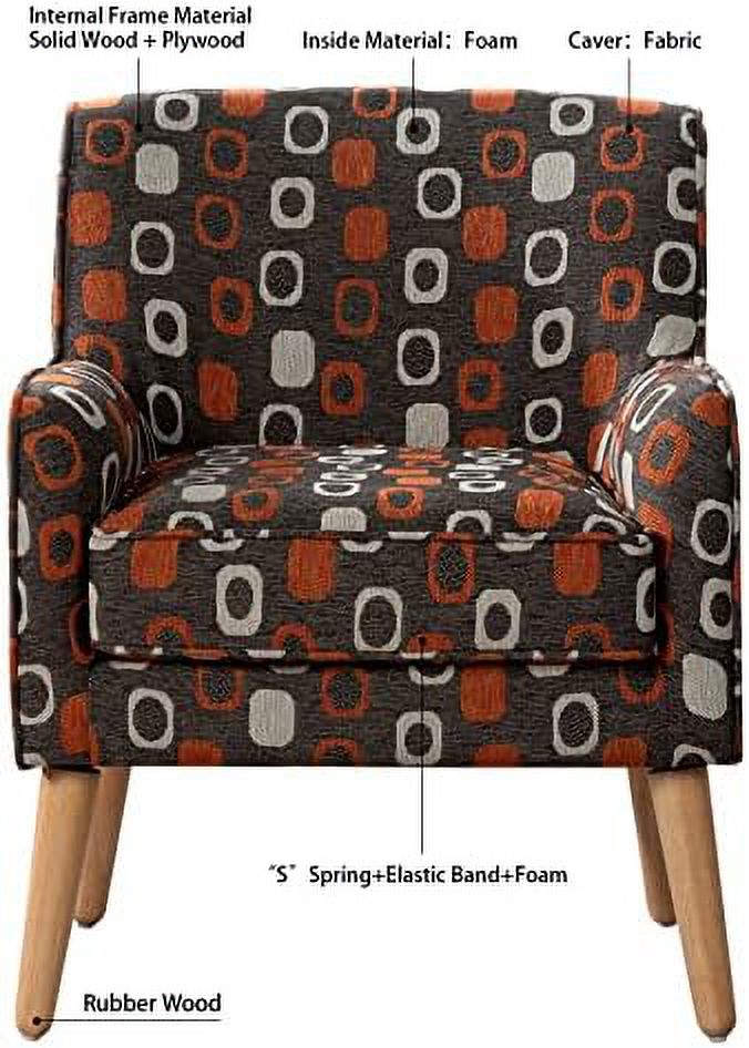 Grey Pattern Linen Fabric Accent Chair I15208