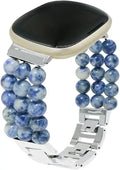 Beaded Stone Adjustable Metal Bracelet D6987