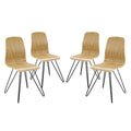 Brown Wood Side Chair, Set of Four W97186
