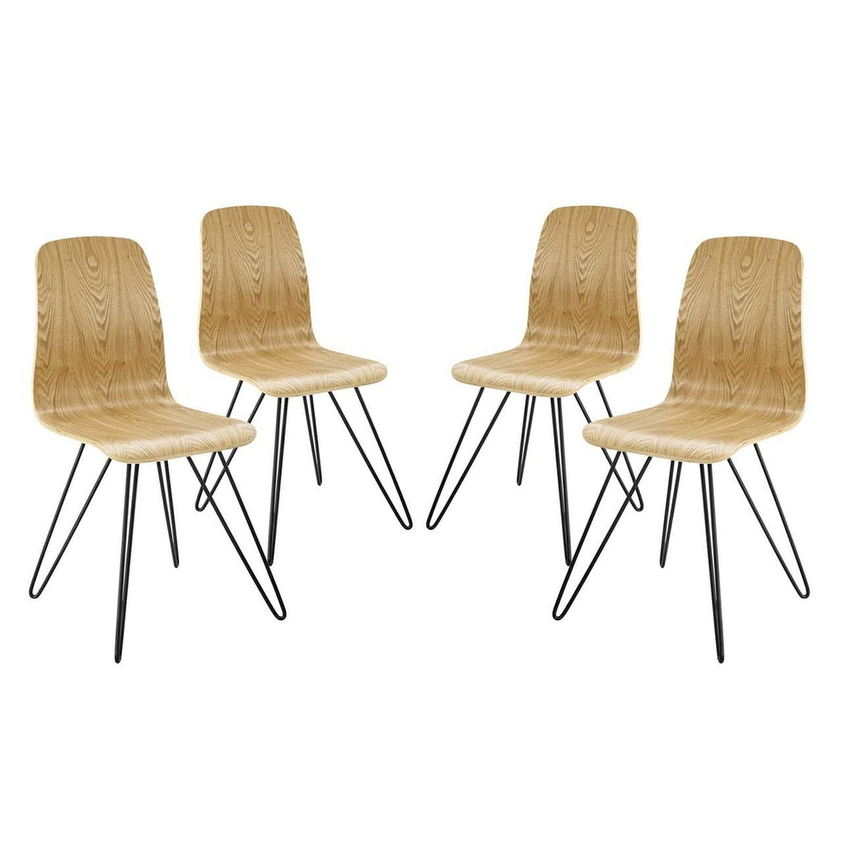 Brown Wood Side Chair, Set of Four W97186
