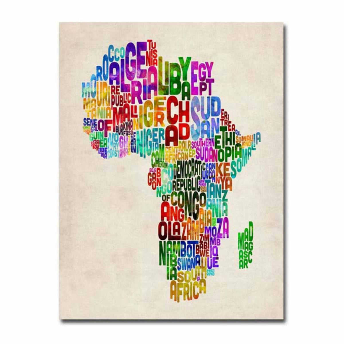 Africa Text Map Canvas Art A696993
