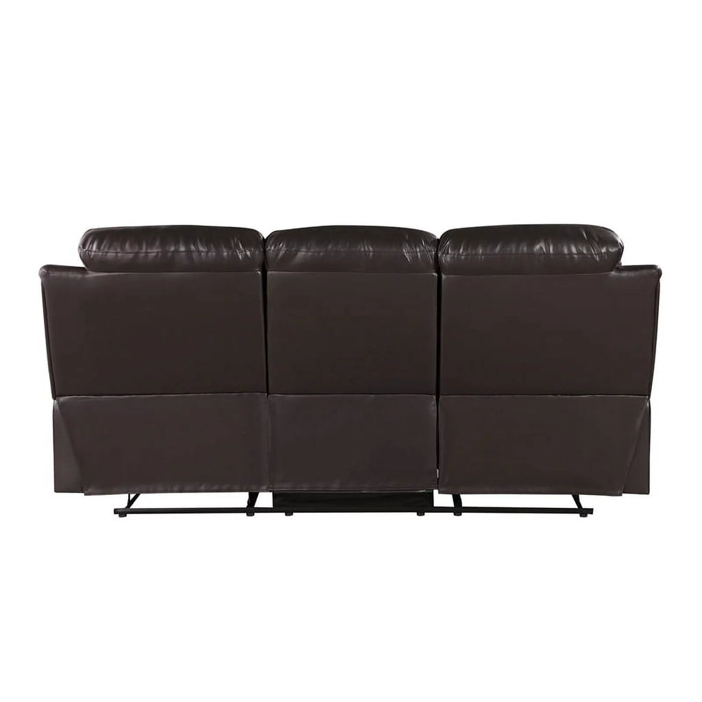 Brown 2-Piece Leather Sofa with Console Loveseat S26727