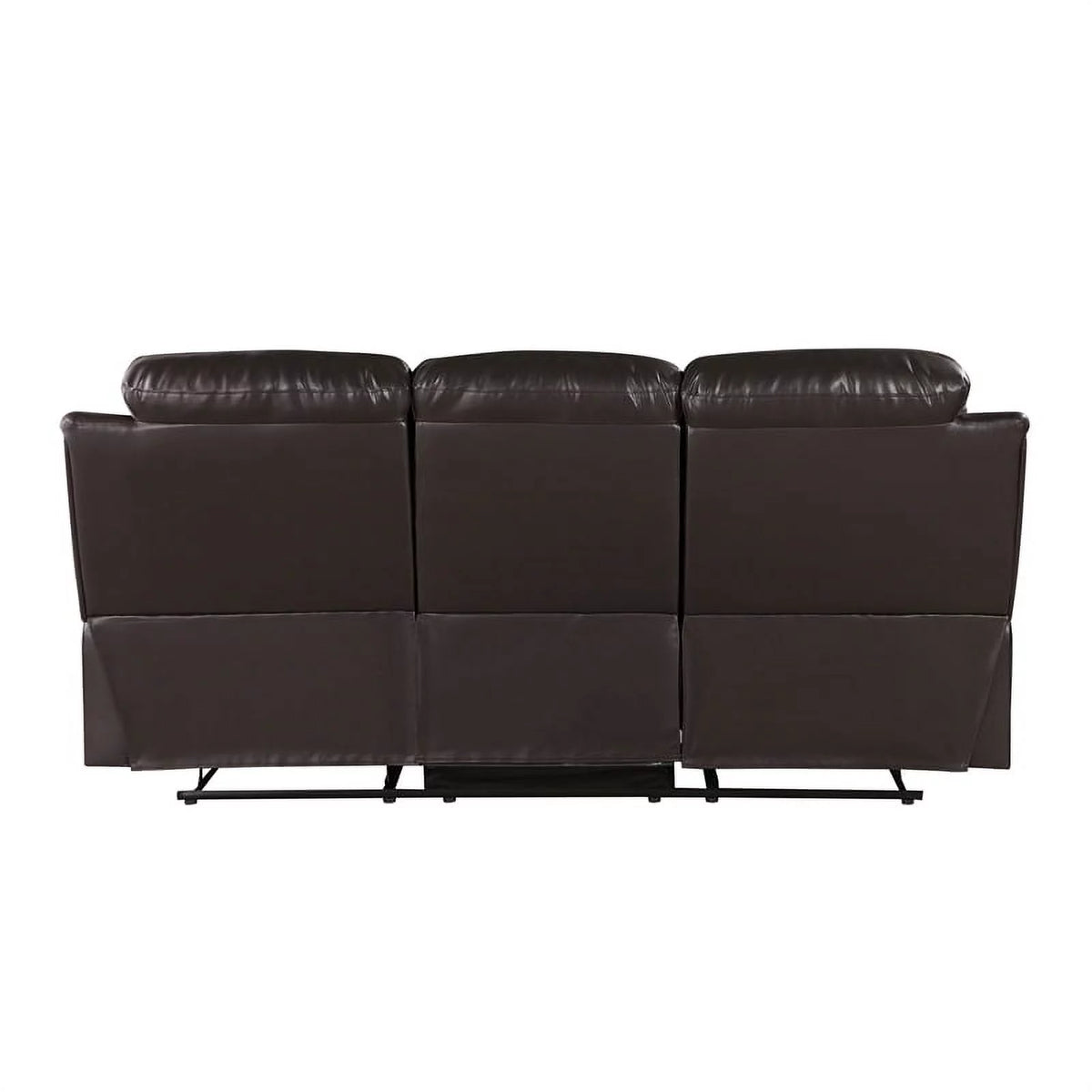 Brown 2-Piece Leather Sofa with Console Loveseat S26727