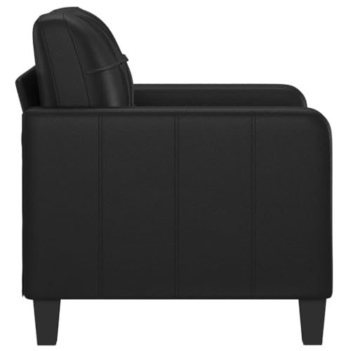 Black 55.1" Faux Leather 2-Seater Sofa R25482