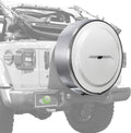 Hard JL Tire Cover 255/70R18 Painted Plastic Face Polished Stainless Ring P8450