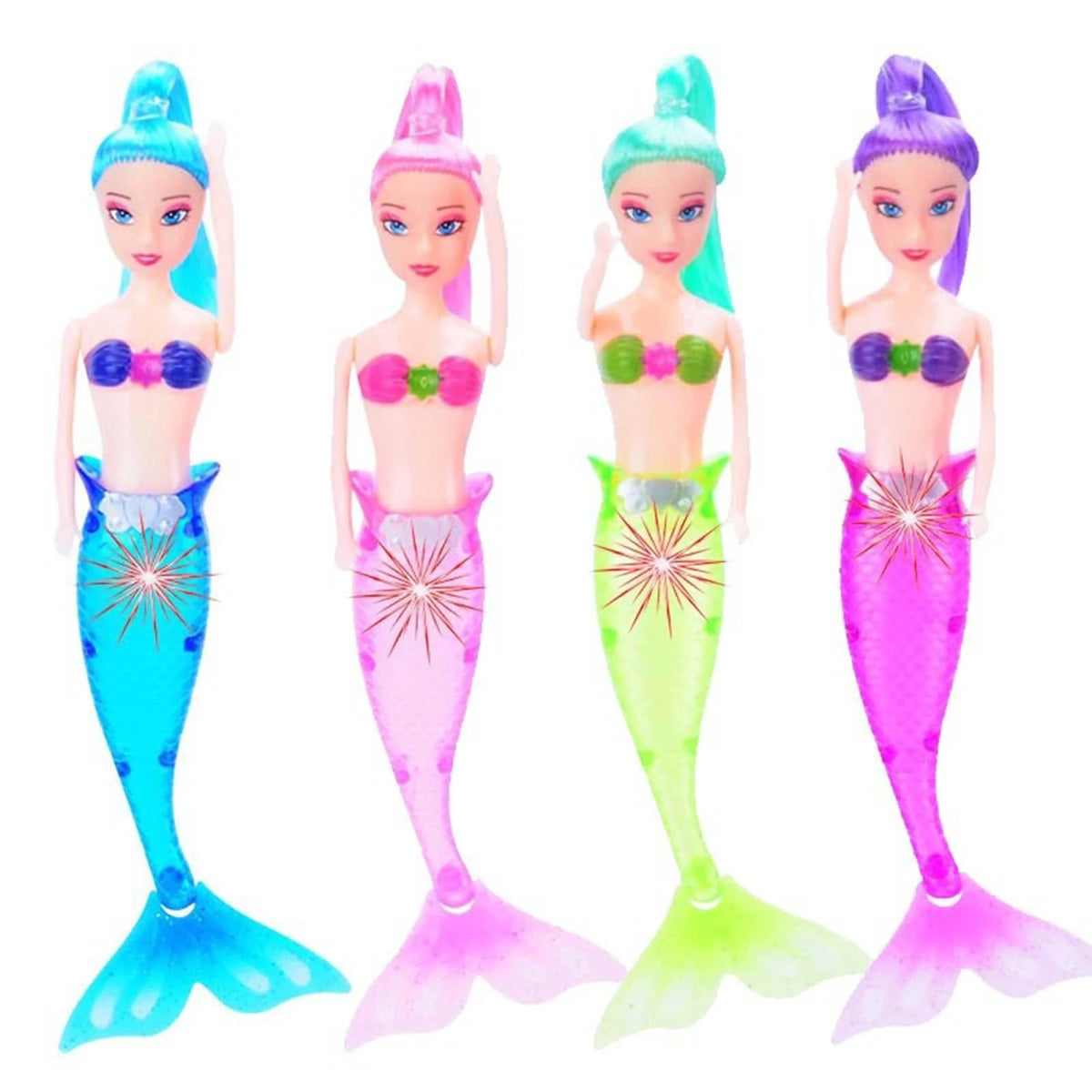 Realistic Mermaid Doll with Lighting Tail Bathtub Toy U7286
