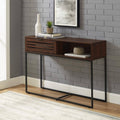 Dark Walnut Black Composite Console Table with Storage V229390