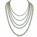 925 Silver Moissanite Tennis Necklace 4 mm Round Chain 18-36 Inches W521188