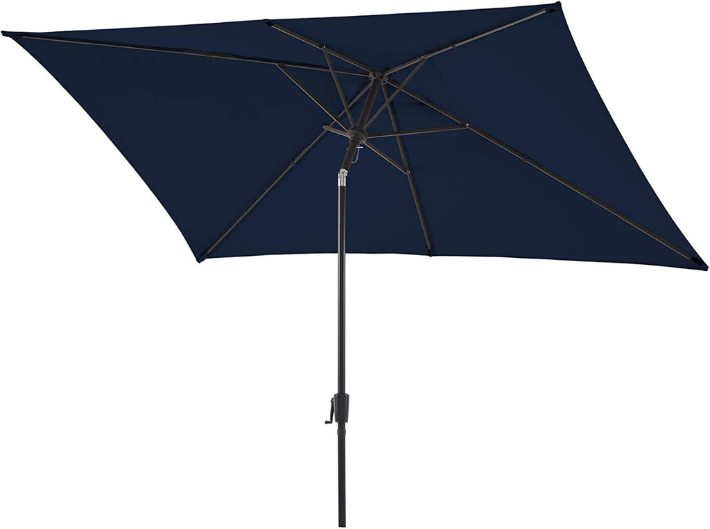 Navy Blue Rectangular Olefin Market Umbrella I553