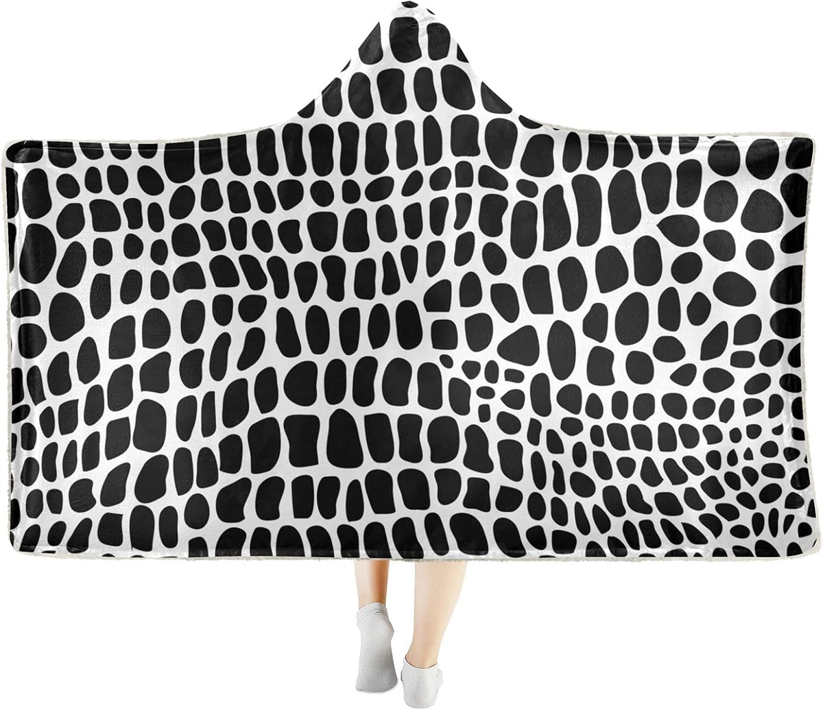 Hooded Tiger Print Sherpa Plush Throw Blanket R491281