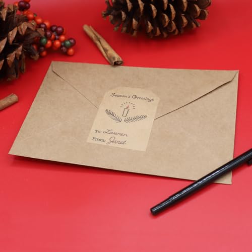 Christmas Gift Tag Adhesive Stickers, 2 x 3 Inch, Roll of 100 U427