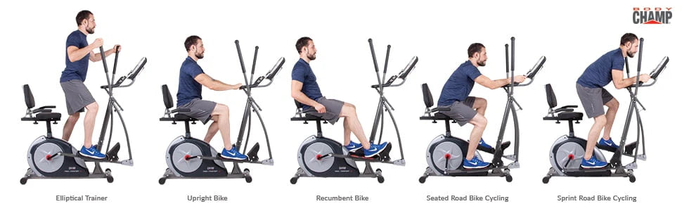 3-in-1 Elliptical and Exercise Bike with Heart Rate Monitor R54538