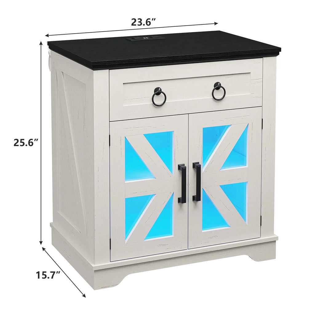 White End Table with Charging Station Y749042