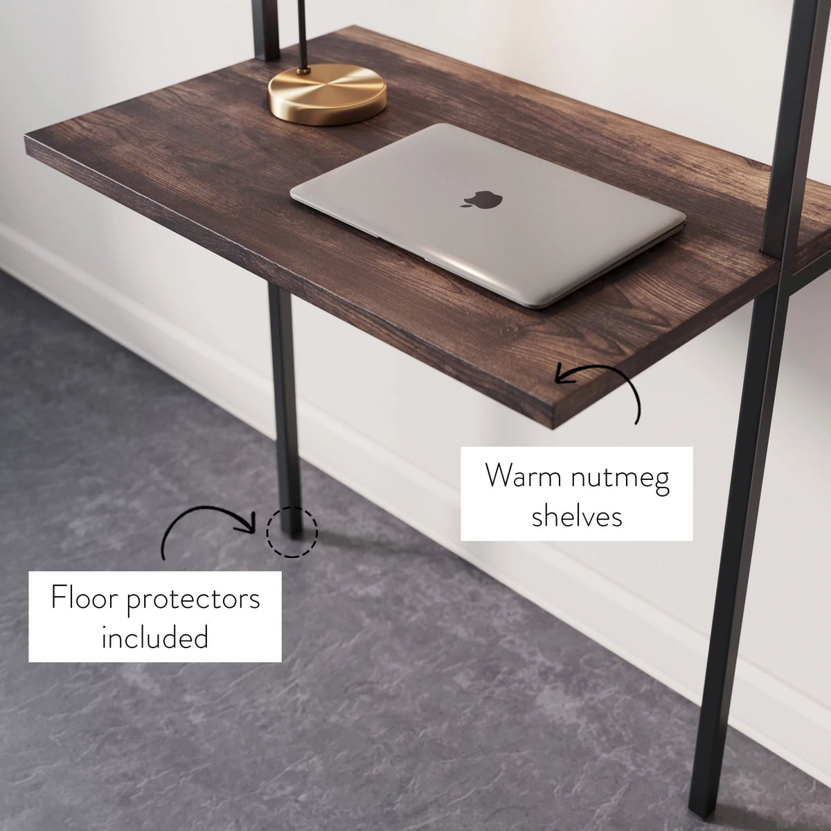 2-Shelf Wall Mount Ladder Table Small Computer Desk G392