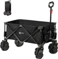 Folding Collapsible Utility Wagon Cart with 8 Wheels, Black R7813