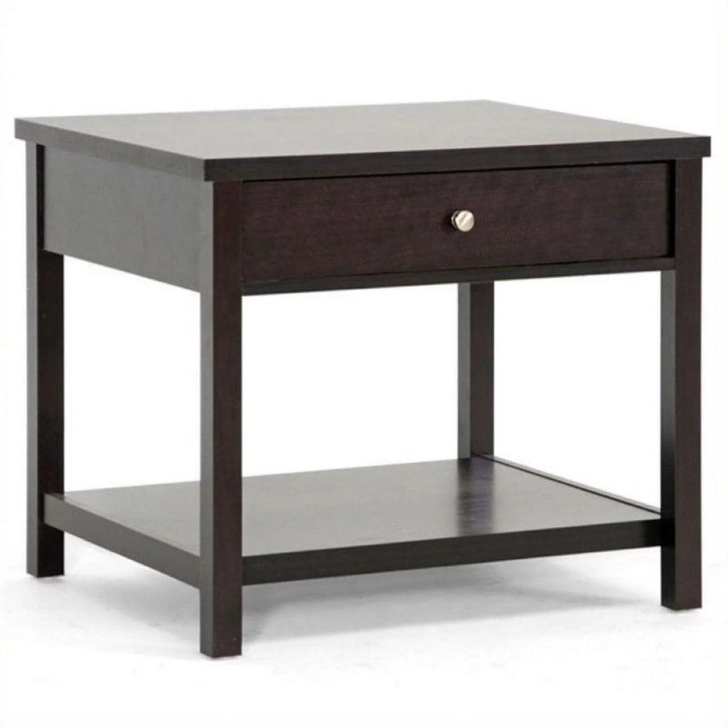 1 Drawer Wood End Table with Bottom Shelf A207