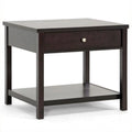 1 Drawer Wood End Table with Bottom Shelf A207