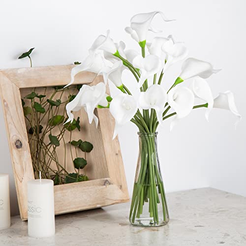 20 Pcs White Artificial Calla Lily Flowers H3181