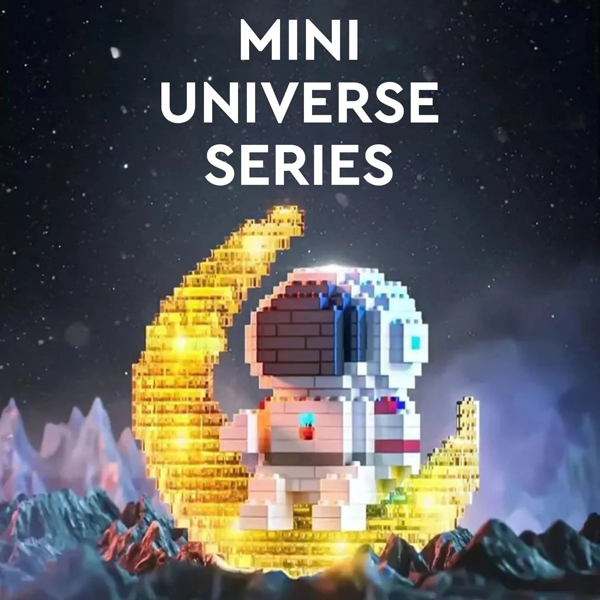 Astronaut Mini Building Sets with Led Lighting Kit, 388 PCS Micro Blocks A552306