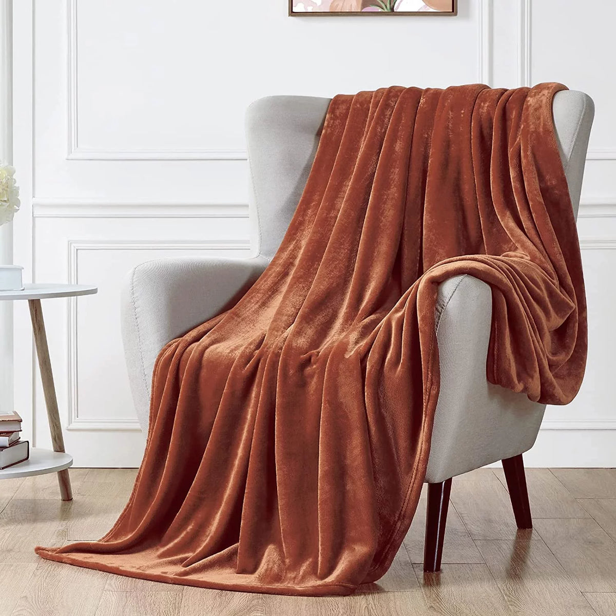 Ultra Soft Microplush Fleece Throw Blanket, 50 x 60, Orange, Machine Washable K902