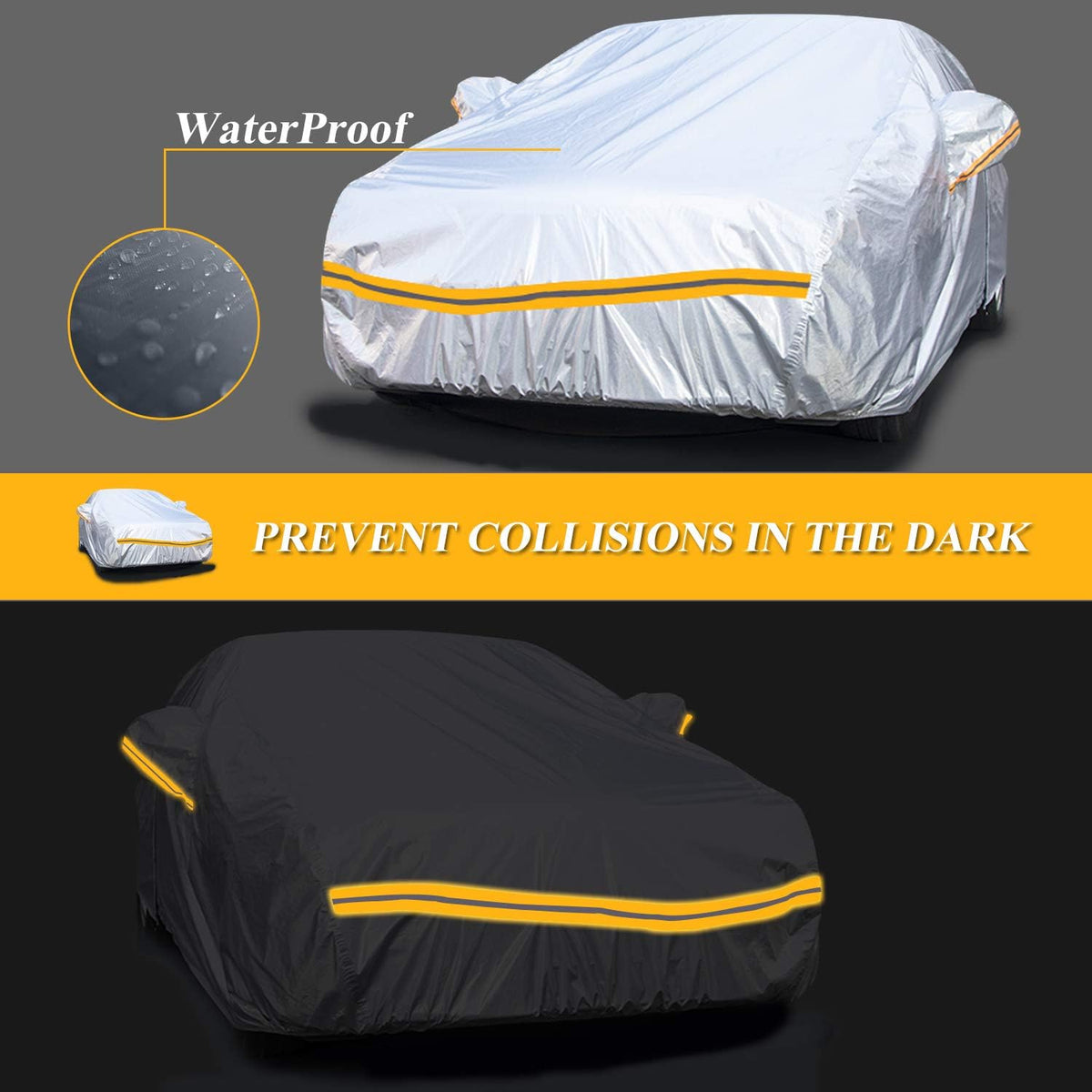 SUV Car Cover Waterproof All Weather 6 Layers with Zipper Cotton B56086