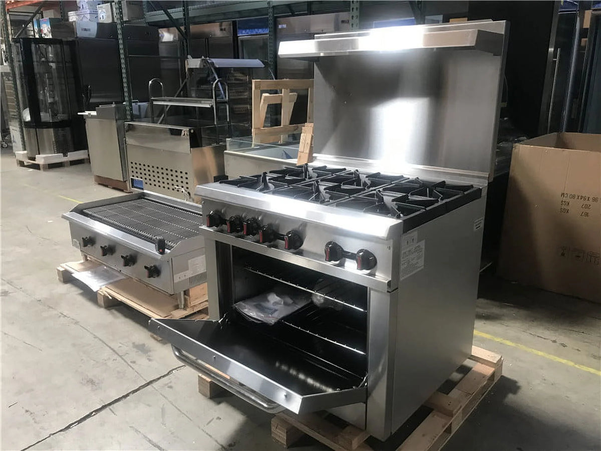 36" 6 Burners Commercial Range & Oven Stainless Steel 211000 BTU K533895
