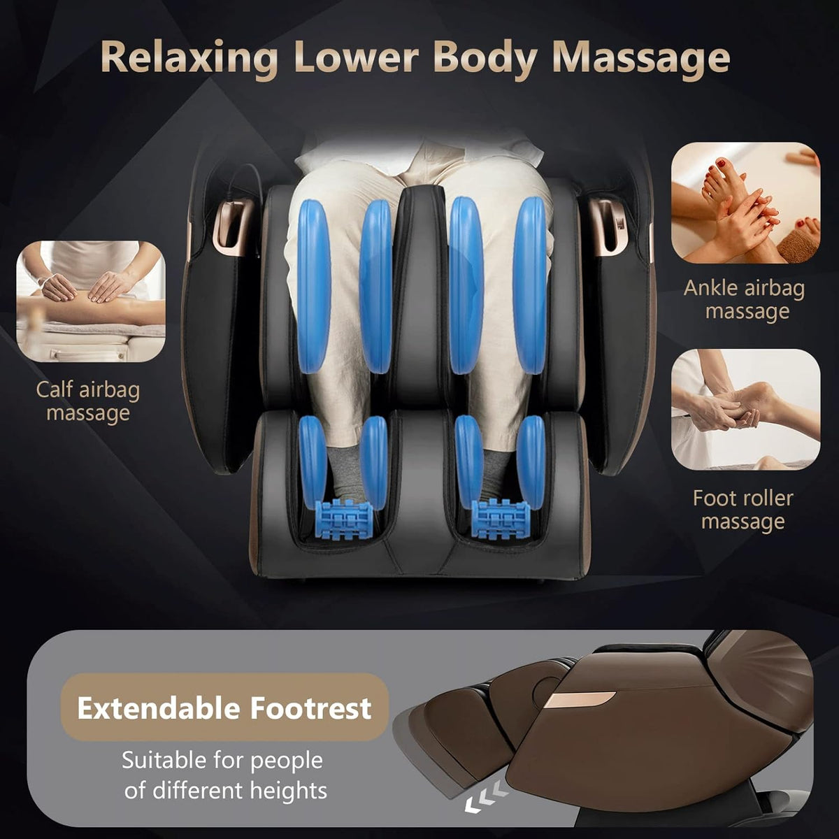 3D Electric Zero Gravity Shiatsu Massage Recliner Chair with SL Track W906417
