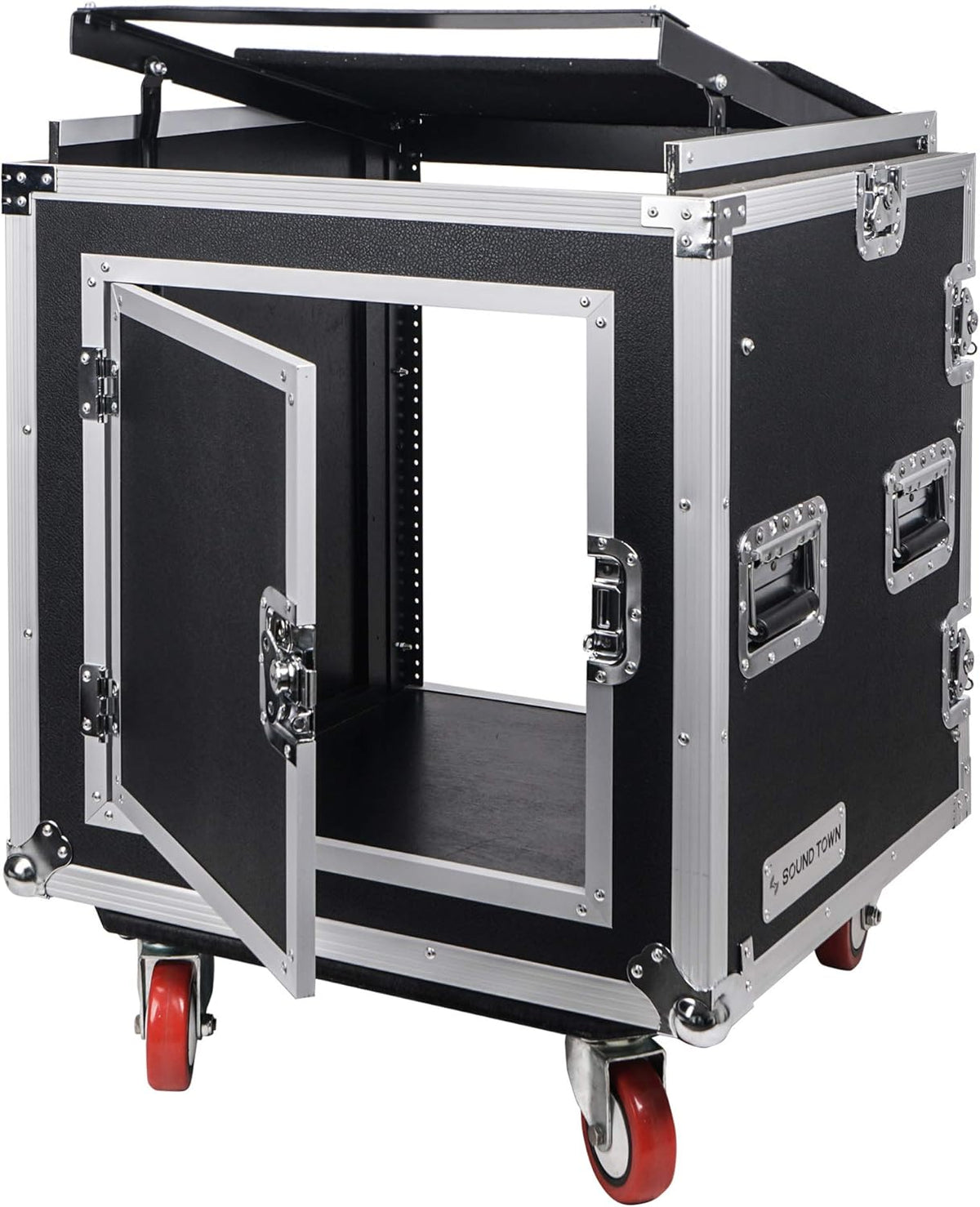 12U ATA Rack Case with 11U Slant Mixer Top and Casters G1281