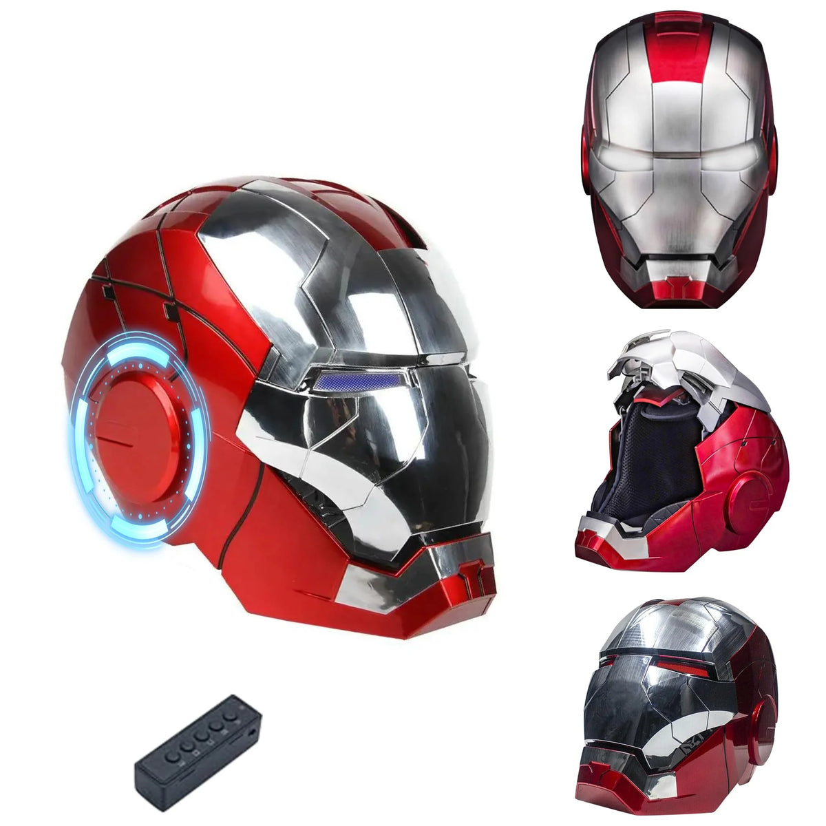 Silver Electronic Iron Man Helmet Mask with LED Eyes B43948