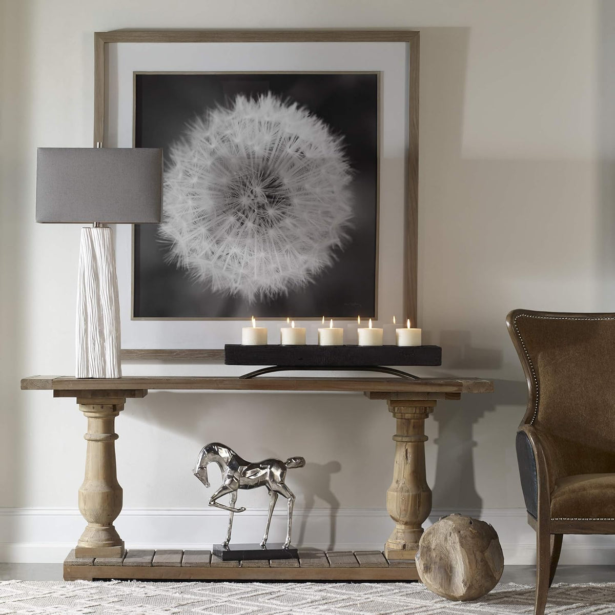 1 Light Table Lamp Gloss White Brushed Nickel Gray Linen Shade H4501