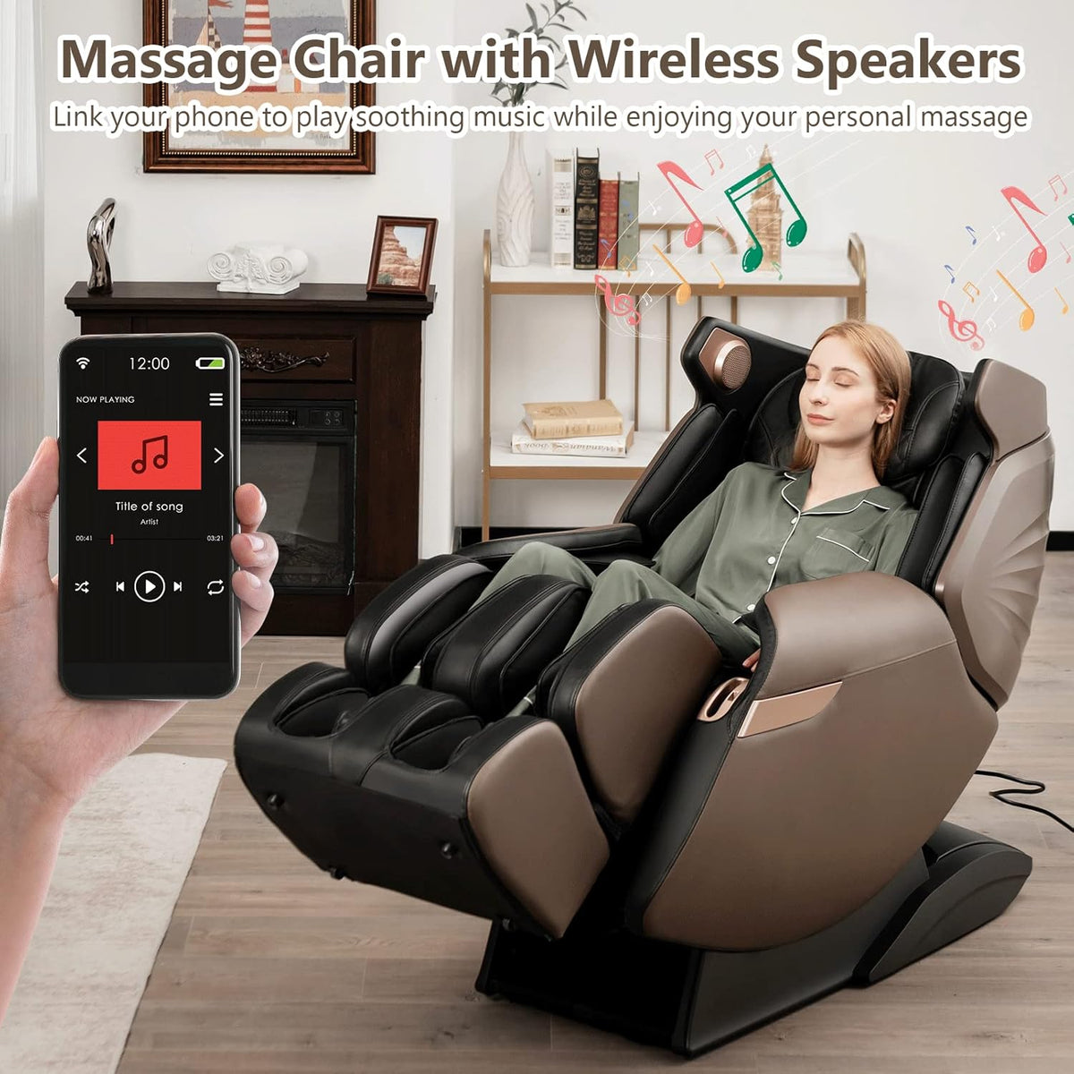 3D Electric Zero Gravity Shiatsu Massage Recliner Chair with SL Track W906417