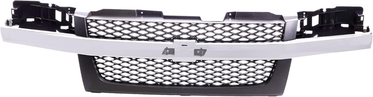 Front Dark Gray Grille Assembly with Chrome Center Bar P730591