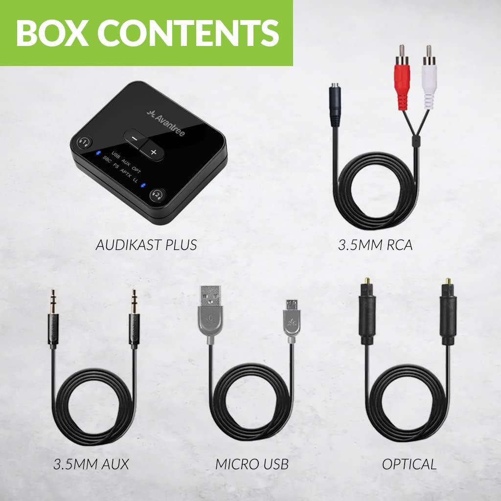 Bluetooth 5.0 Transmitter for TV with Volume Control, aptX Low Latency Audio Adapter for 2 Headphones, Class 1 Long Range 100ft, Pack of 2 L297
