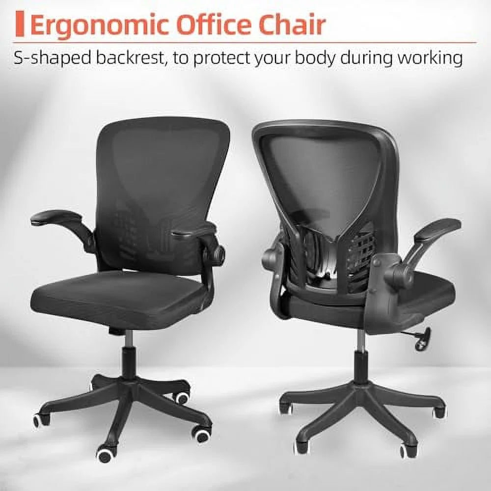 Black Ergonomic Mesh Office Chair with Wheels and Arms Z72237