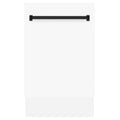 18 In. White Dishwasher with Matte Black Handle D802832