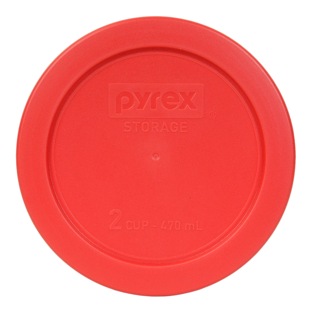 2-Cup Glass Food Storage Bowls with Red Plastic Lids F387158