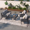 4PCS Outdoor Woven Rope Patio Furniture Set with Tempered Glass Tabletop A602