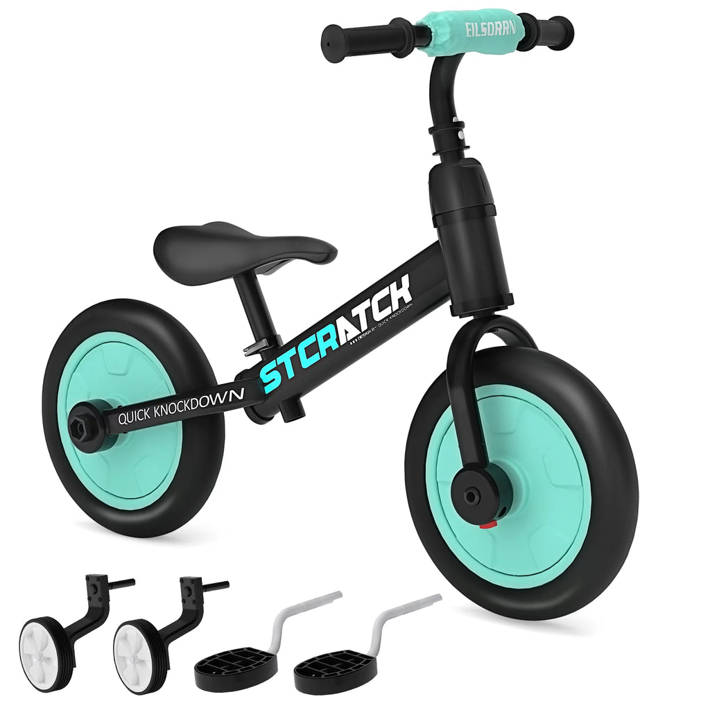 4 in 1 Toddlers Balance Bike with Pedals and Training Wheels E28145
