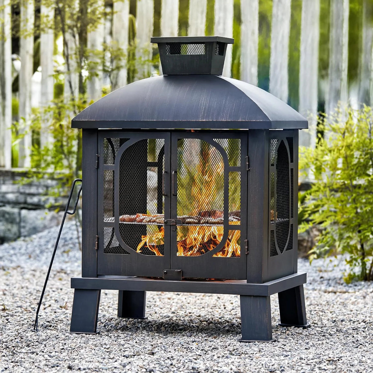 45 Inch Wood Burning Fire Pit with Grill Grate P8815