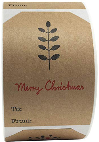 Christmas Gift Tag Adhesive Stickers, 2 x 3 Inch, Roll of 100 U427