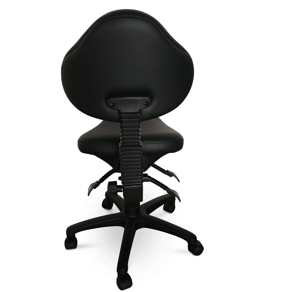 Rolling Saddle Stool with Adjustable Height and Backrest F5194