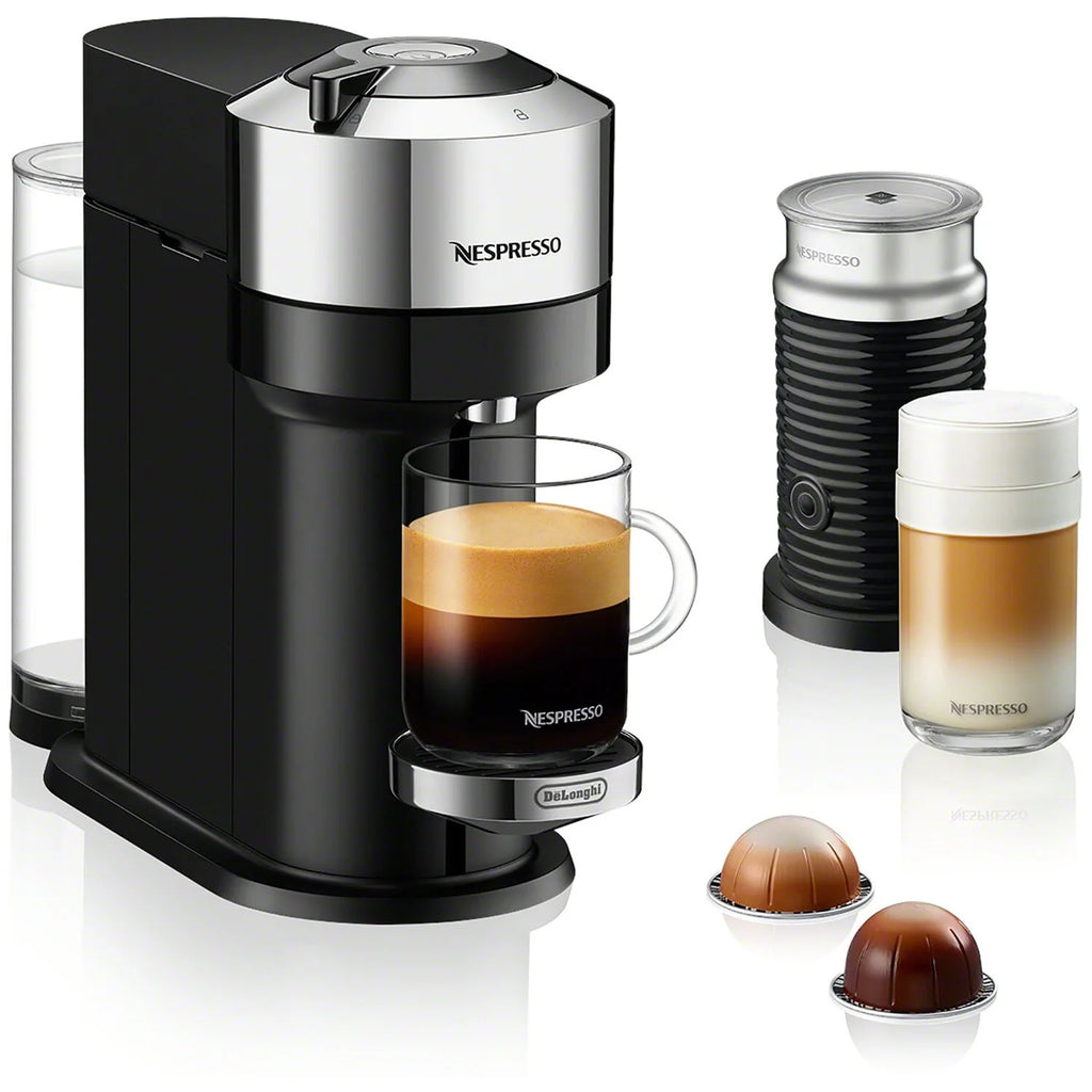 Chrome Coffee and Espresso Maker with Black Milk Frother U8527