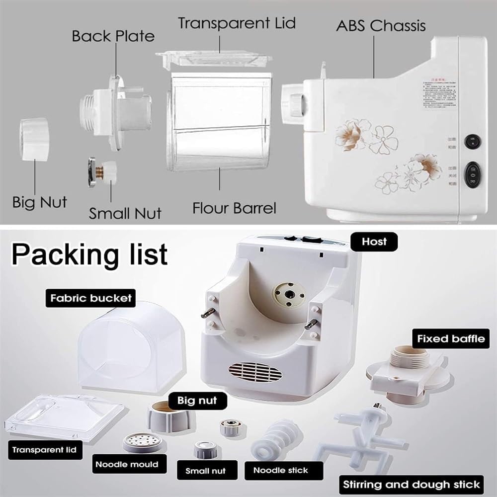 Electric Pasta Maker Machine, 180W Pasta Extruder Noodle Rolling Machine Fully Automatic K570938