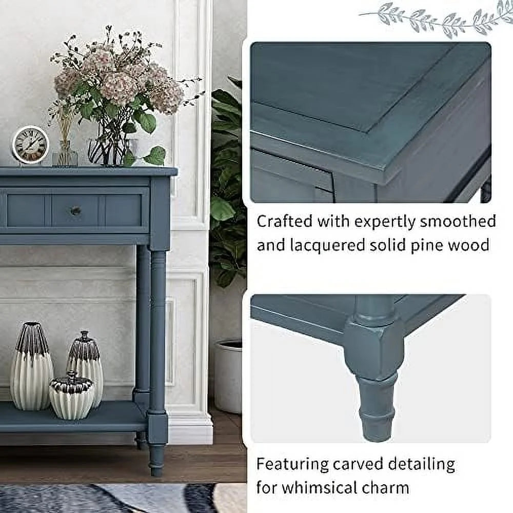 Narrow 2 Drawer Wood Console Table T8770