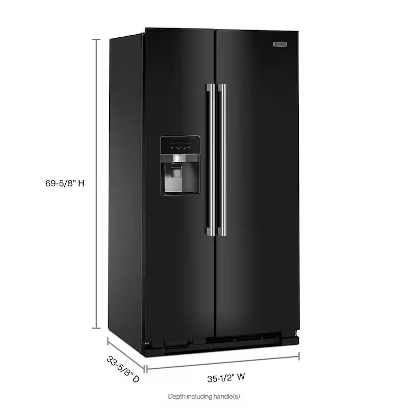 36 in. 25 cu. ft. Side-by-Side Refrigerator in Black V4083